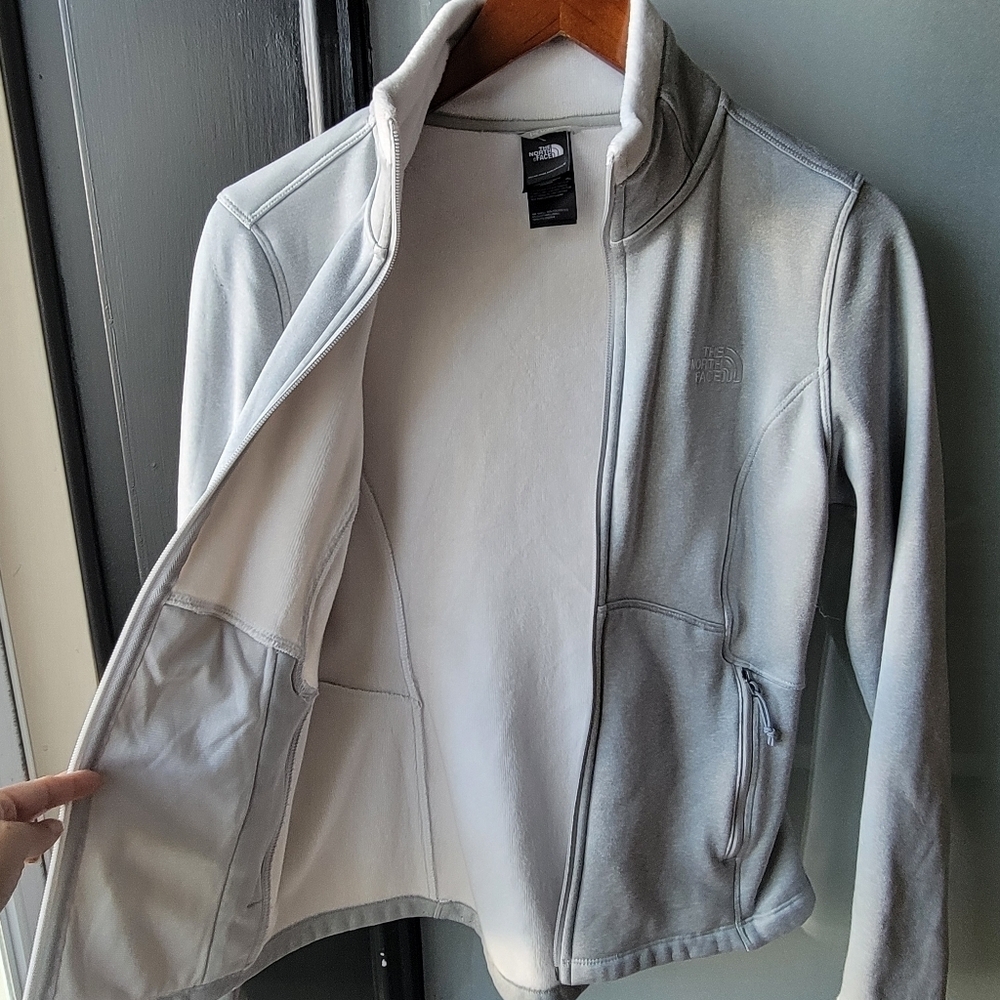 The North Face Jacket Womens SP Gray Full Zip Stretch Fleece Outdoors Warm - Picture 7 of 11